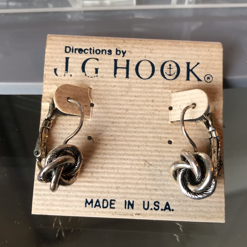 Vintage made in USA jg hook earrings new silver